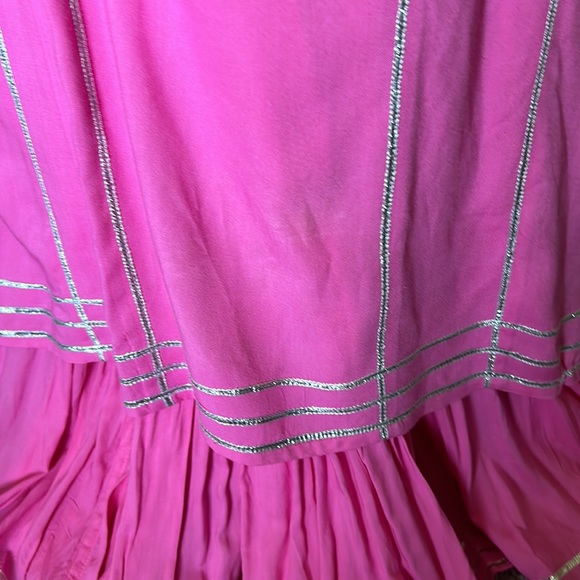 Shalwar kameez Kurta  sharara  pants Pink size L. Silver gotta on rayon cotton. - Picture 9 of 17